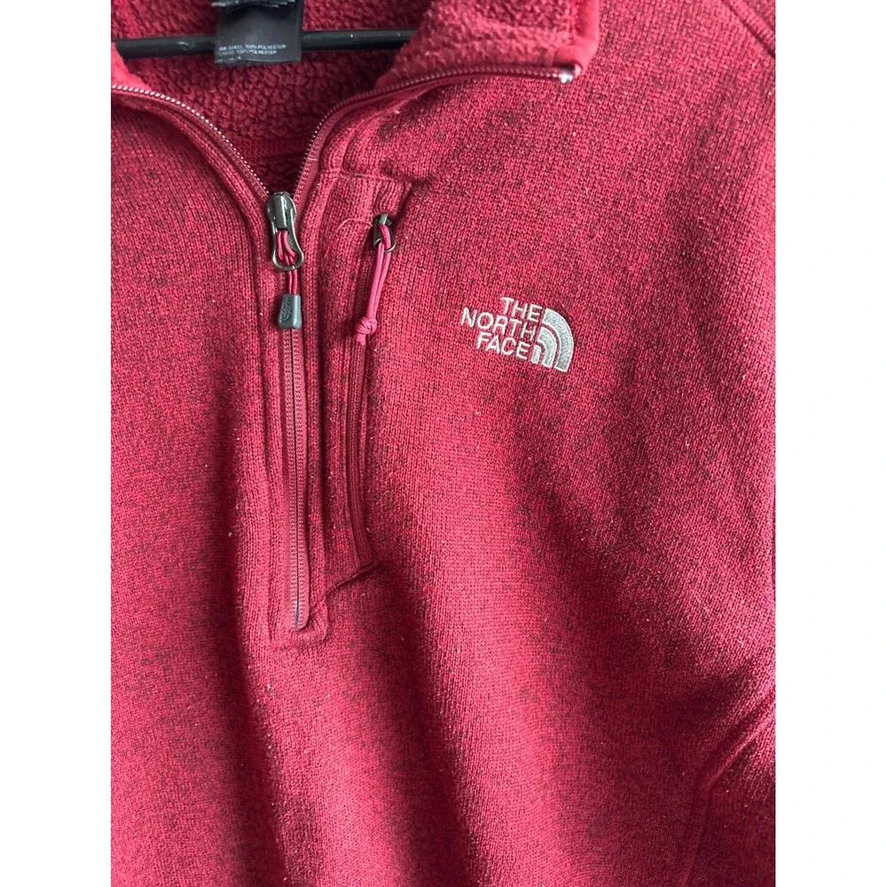 The North Face Gordon Lyons‎ Red Heather Fleece ¼ Zip Pullover Men's XL